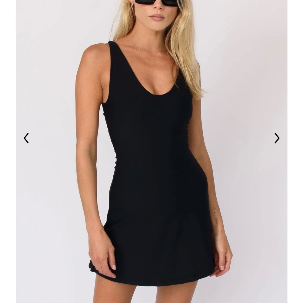 Skatie Jane Tennis Black Athletic Dress with Built in Shorts NWT